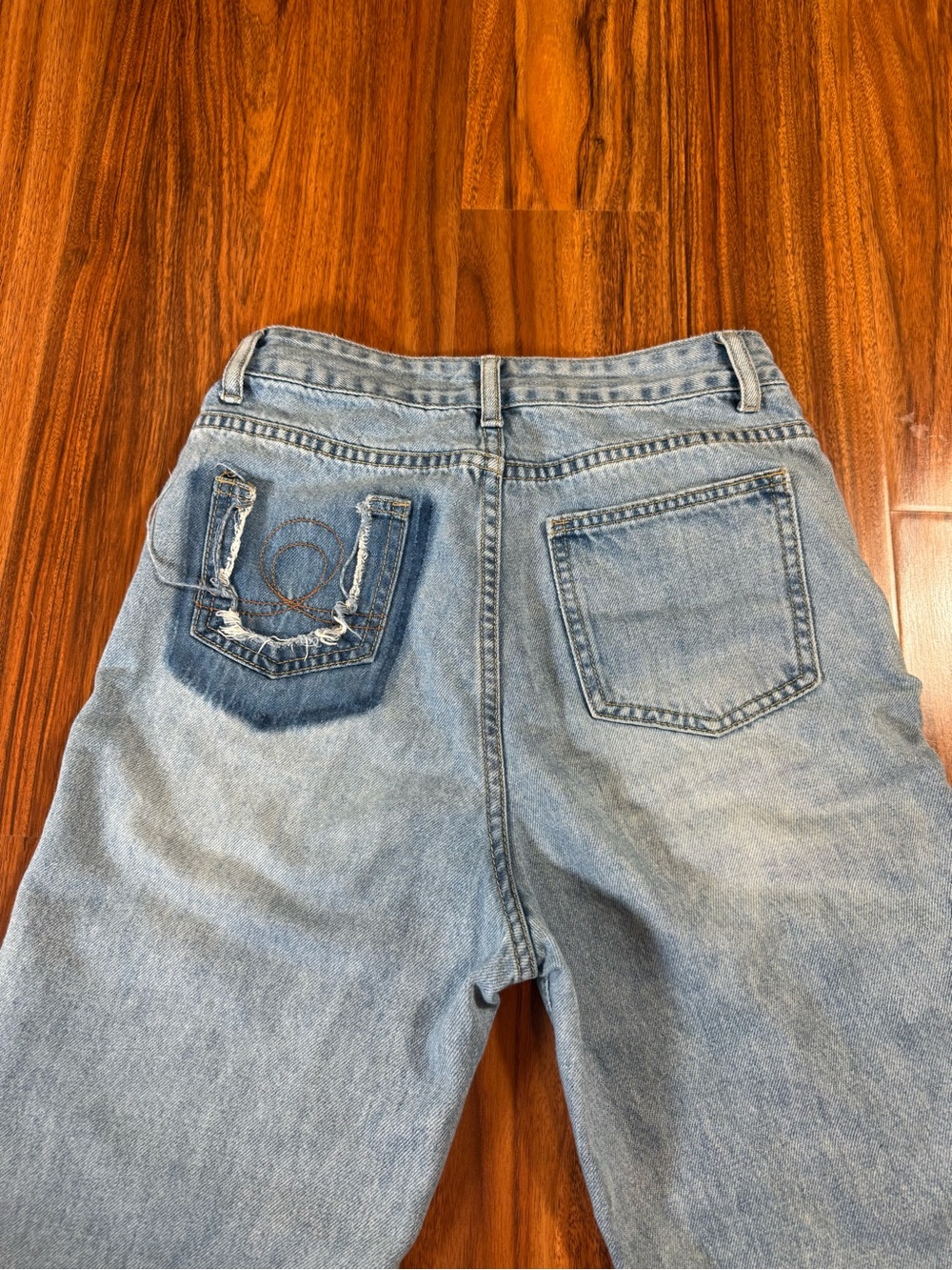 Light Wash High-Rise Straight Jeans - Size 25 - Picture 3 of 15